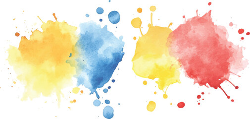 Colorful abstract watercolor splash collection isolated on white background. Colorful paint splashes on white background. Set of watercolor circles brash multicolored. watercolor on white background.