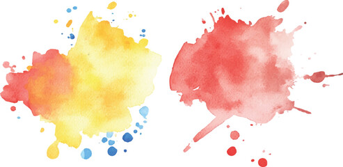Colorful abstract watercolor splash collection isolated on white background. Colorful paint splashes on white background. Set of watercolor circles brash multicolored. watercolor on white background.