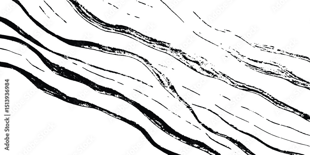 Aufkleber Line art pattern isolated white backgrounds drawing. Wavy line abstract vector background. Curve wave. Line art striped graphic template. Vector illustration.