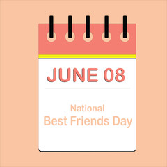 National Best Friends Day Calendar Illustration
