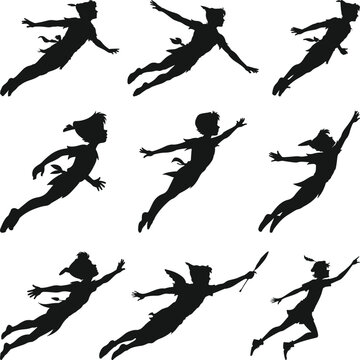 Peter Pan Bundle SVG, Peter Pan Silhouette, Peter Pan vector, Peter Pan vector clipart Silhouette,
