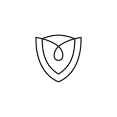abstract shield logo with linear outline design style