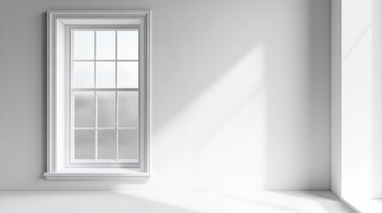 Fototapeta premium Natural light streaming through a window in a minimalist room indoor photography modern aesthetic