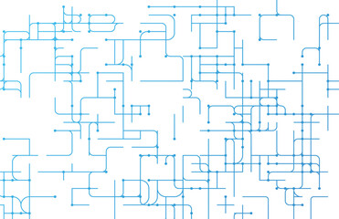 Technology circuit board electronics digital banner blue line pattern vector design