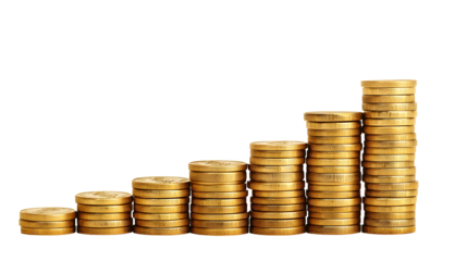 Increasing Stack of Gold Coins Representing Financial Growth