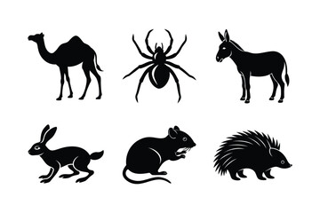 Naklejka premium Wild Animal Silhouettes Set