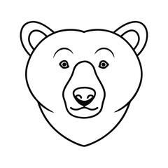 bear head vector icon line art on transparent background