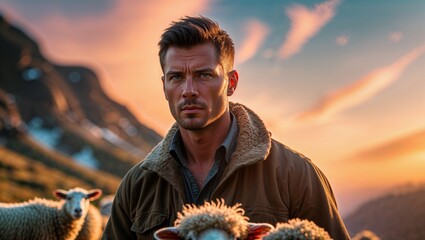 man in a field, Generative Ai