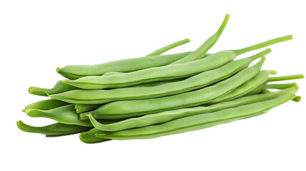 Isolated Fresh Green Beans on White Background