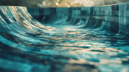 Abstract background wave of water , swimming pool tiles, empty space