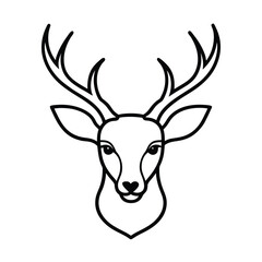 Fototapeta premium deer head vector icon line art on transparent background