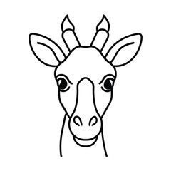 goat head vector icon line art on transparent background
