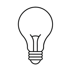 light bulb vector icon line art on transparent background
