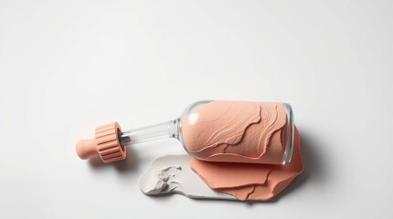 Sculptural Clay Serum Bottle Artwork