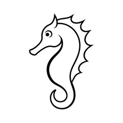 Seahorse illustration vector Line art