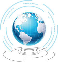 Earth globe  social media technology concept.