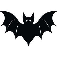 Obraz premium Simple black bat silhouette vector illustration for halloween and spooky themed designs