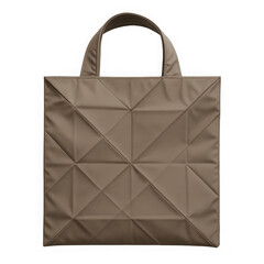 Brown Tote Bag with Stylish Geometric Texture for Elegant and Modern Look