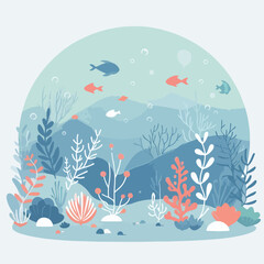 Obraz premium vector underwater scenery