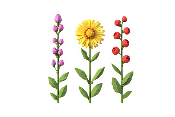 Naklejka premium Scandinavian Style Floral Clipart