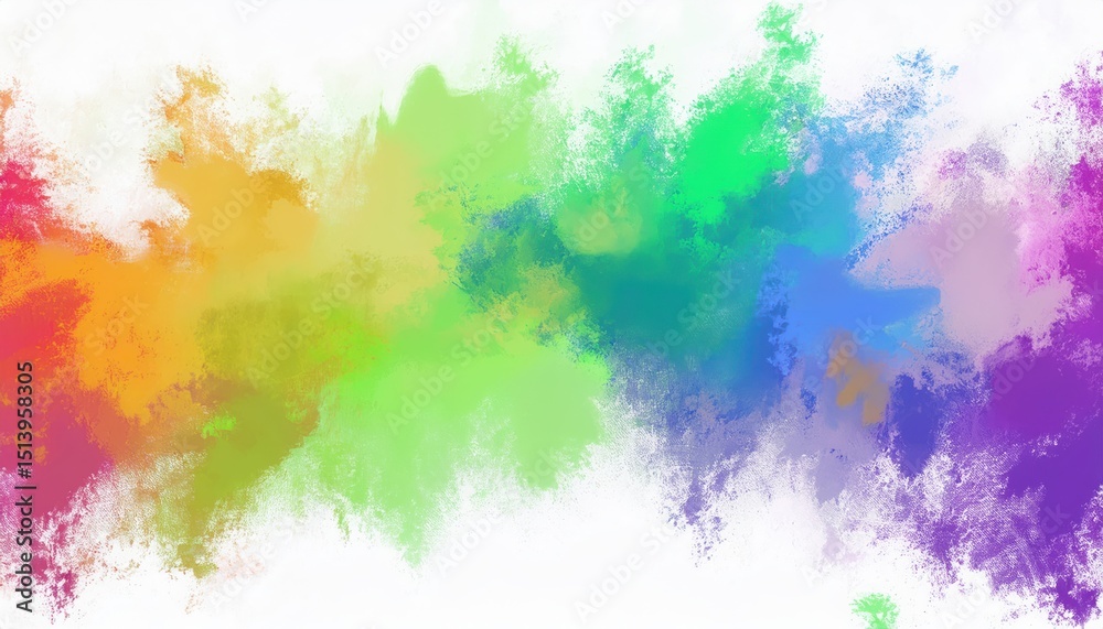 Aufkleber vibrant watercolor splash background with multicolor brush strokes for web design, branding, digital art, and print media featuring rainbow gradient texture and artistic abstract paint effect

