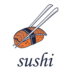 sushi rolls with salmon vector illustration
