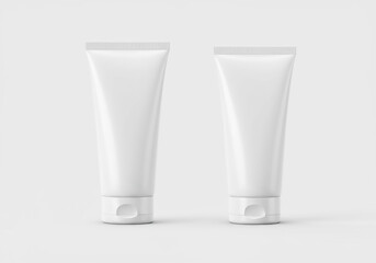 Blank White Cosmetic Tubes Mockup Perfect for Packaging Design and Branding