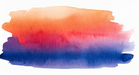 Watercolor colorful gradient, paper texture, aquarelle neon print on white background