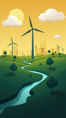 Circular economy concept. Energy consumption and CO2 emissions are increasing..