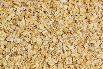 A closeup view showcasing the delightful texture of rolled oats, perfect for healthy recipes