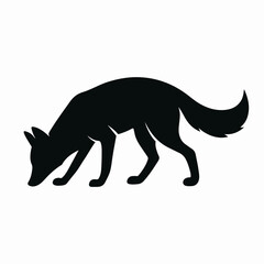 Wolf silhouette vector illustration of wild animal in black and white