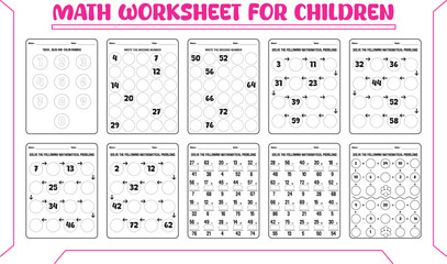 Fun math worksheets for children school