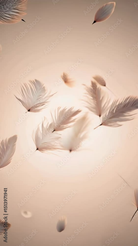 Poster a feather is shown in the image. it is white and has a pink background. the feather is the main focu