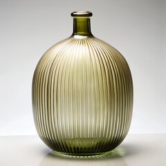 Oval Bottle With Vertical Ribbed Texture