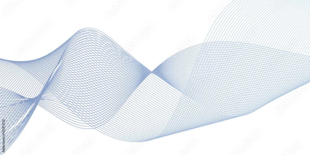 Wall mural digital technology abstract wave element for design. curved wavy line smooth stripe. abstract backgr