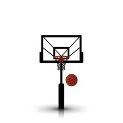Monoline basketball net with vector ball graphic for sports high resolution image