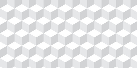 Abstract black white cubes seamless pattern. Vector seamless cubic pattern. Geometric hexagonal line Pattern Background. 