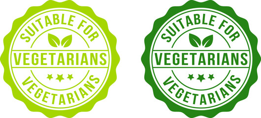 Obraz premium Green circular vegetarian product stamps organic-friendly packaging badge templates