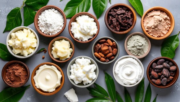 Ingredientes de Belleza Natural con Manteca de Karit&eacute; y Cacao