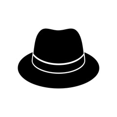 Homburg Hat Vector Icon Front View Simple Style