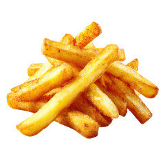 Crispy french fries isolated on transparent background