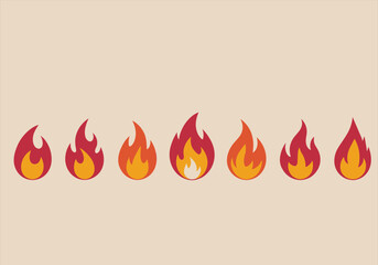 Vector illustration of a hot, fiery abstract fire design with red and orange flames, a burning symbol of heat and energy