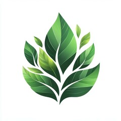 Vibrant green leaves arranged beautifully, symbolizing nature and growth in a minimalist design