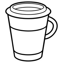 Coffee morning drink themed hand drawn artwork Line Art Vector illustration