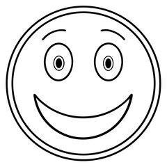Fototapeta premium Smile happy facial expression word in sketch form Line Art Vector illustration