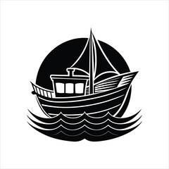  Ship and Boat Silhouette Vector Logo Illustration