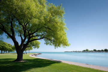 serene summer landscape in ontario showcasing lush green parks and tranquil lakes