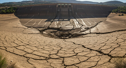 rivers dry up. fish have difficulty finding food and die. the land cracks and becomes barren. because of Global Warming