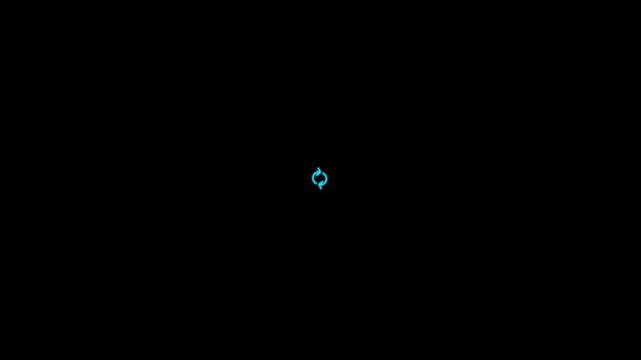 Rotating arrows animation with glow effect and alpha channel, back up, scanning, loading, upload or download technology interface screen animation, web element for tech, cyber space and cyber security
