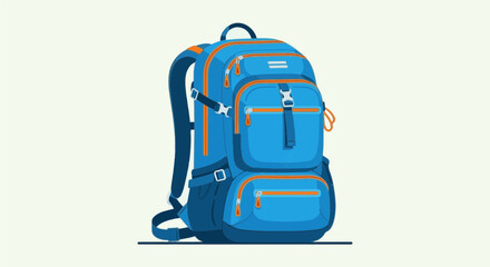 Naklejka premium Blue Backpack Illustration | School Bag Clipart for Students 